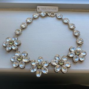 Ann Taylor Crystal Flower Necklace